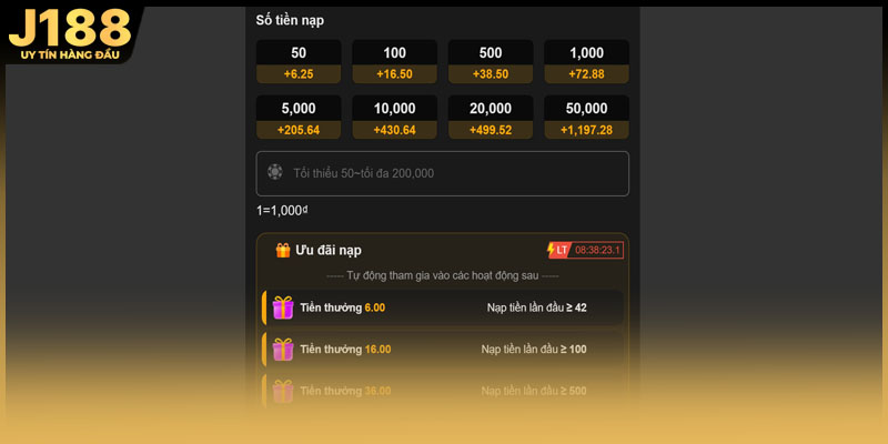 Điều kiện nạp tiền J188 mà bất cứ ai cũng nên biết